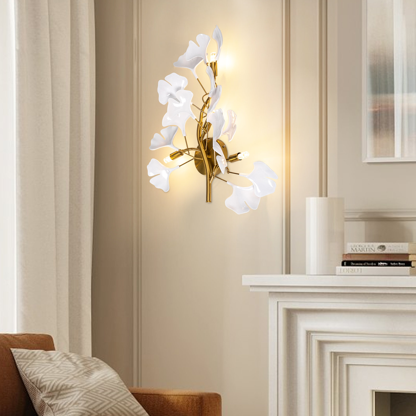 House of Hampton® Jorelus 4-light Ginkgo Leaf Wall Light